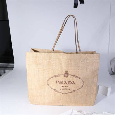prada paglia city tote bianco natural